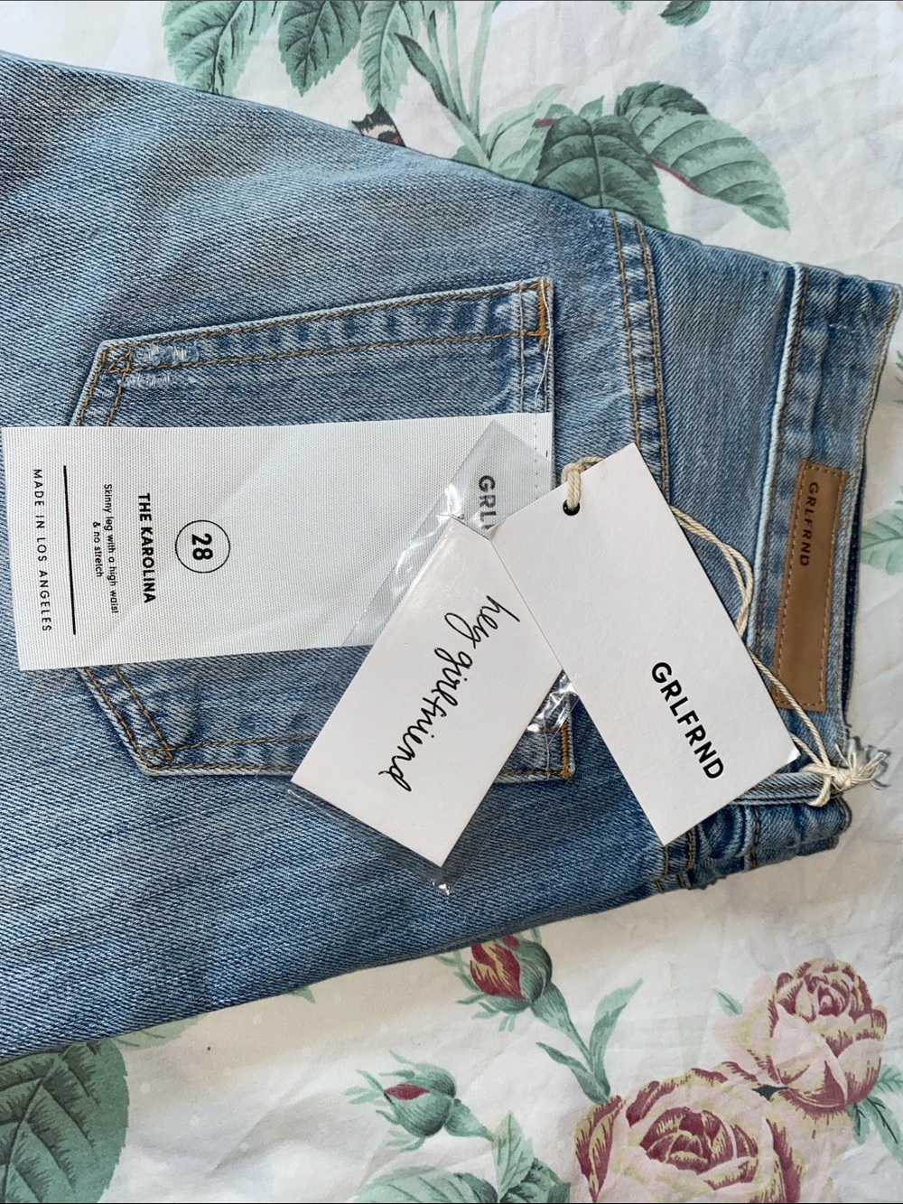 GRLFRND Light Blue Washed Straight Jeans